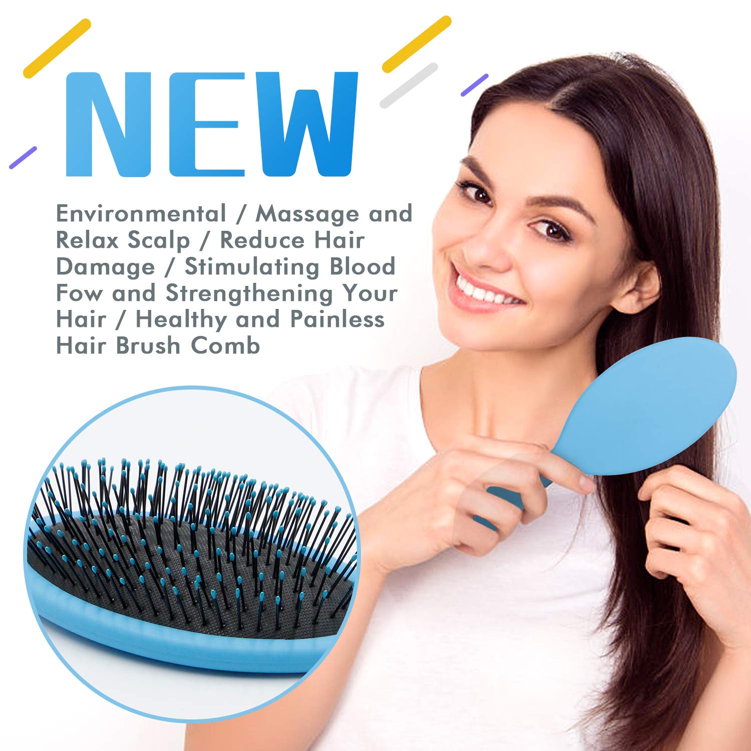Parabirds Wet Dry Brush Hair Brush for Men and Women,Detangling Brush Massage Beauty Comb for All Hair Types+Gift Boar Bristle Hair Brush