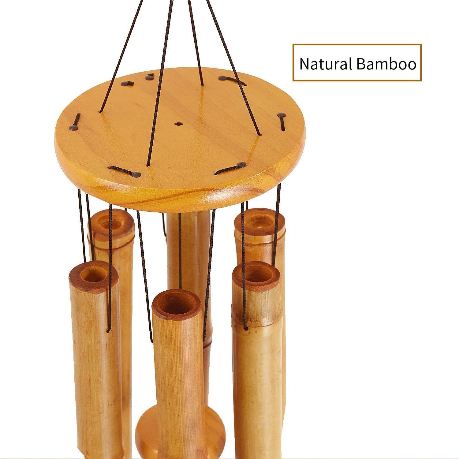 RDUTUOK Bamboo Wind Chimes Memorial Wood Wind Chime, Large Indoor Outdoor Wooden - Image 4