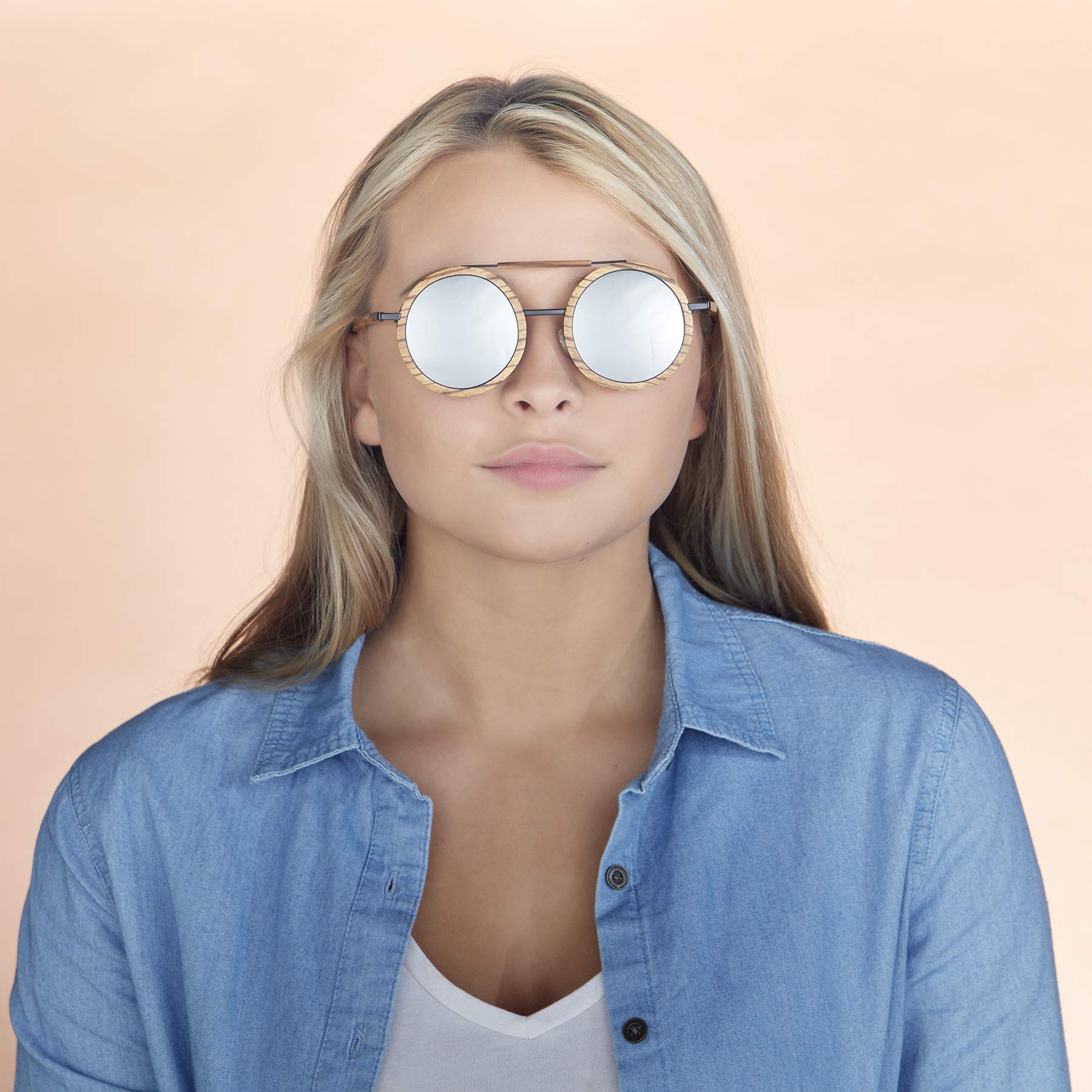 EARTH WOOD Bondi Round Frame 50mm Polarized Sunglasses - Main Image