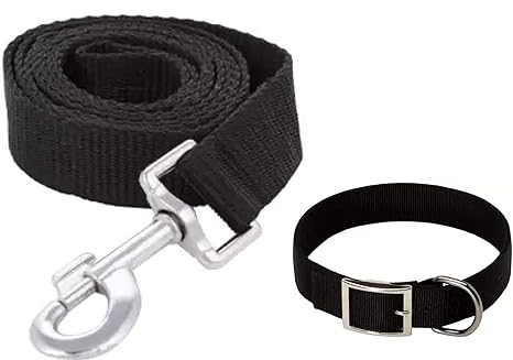 ADIOS 1.5 INCH Black Color Dog Belt for 60-70 KG Dog Weight Dog Collar & Leash (Large, Multi Color)