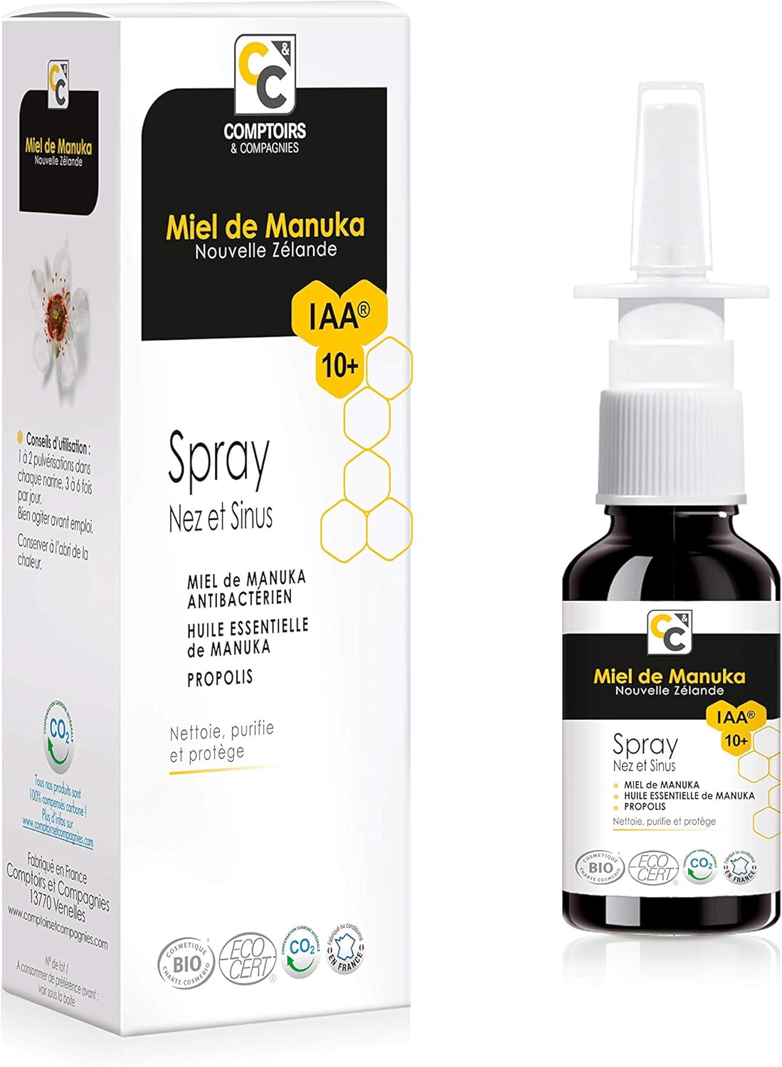 Comptoirs Et Compagnies Spray Nez Et Sinus Certifie Bio Miel De Manuka Actif Iaa10 Propolis Bio France Amazon Fr Beaute Prestige