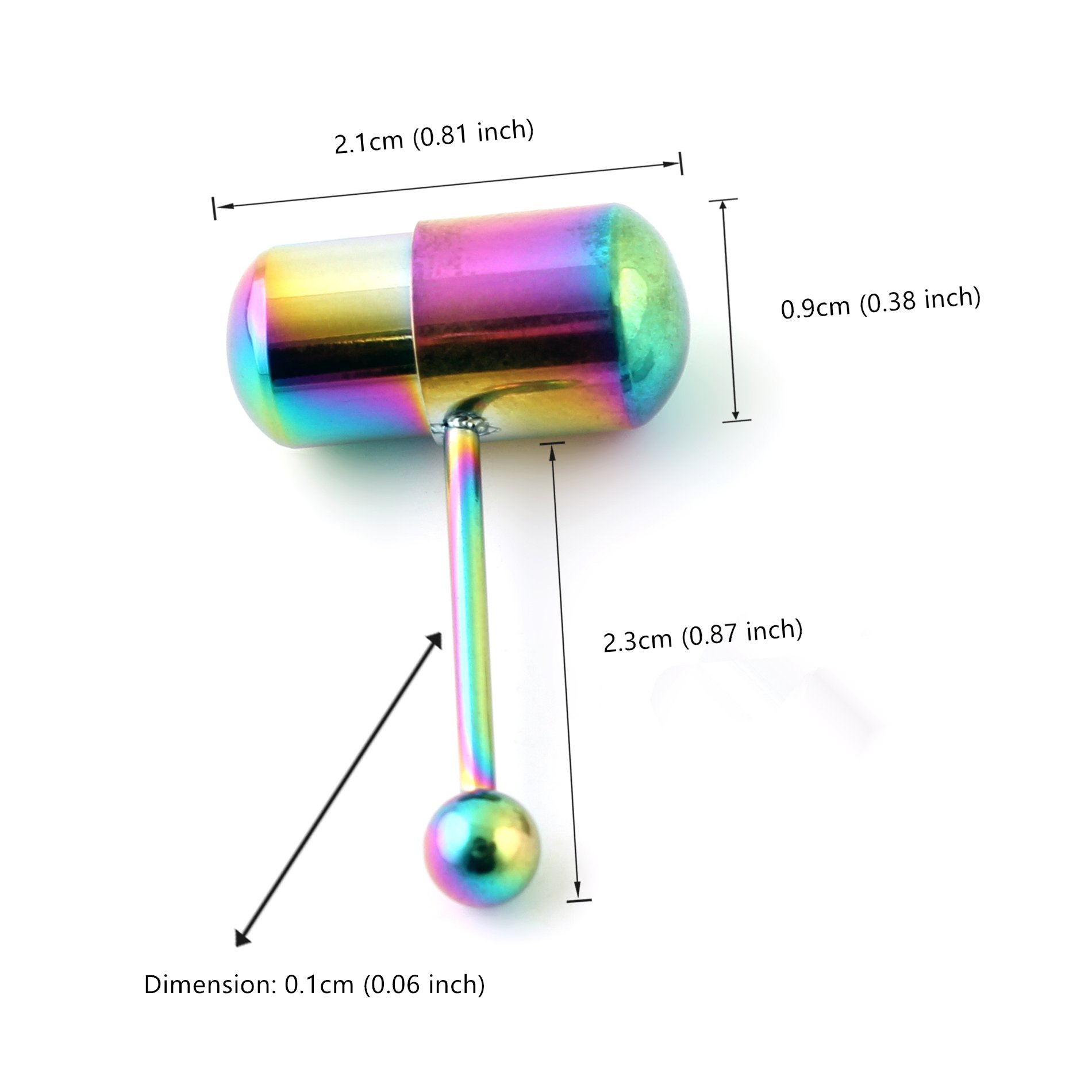 vibrating tongue ring battery Vibrating SSteel TONGUE RING Body Jewelry with 2 Batteries Included Choose  Color main image 0