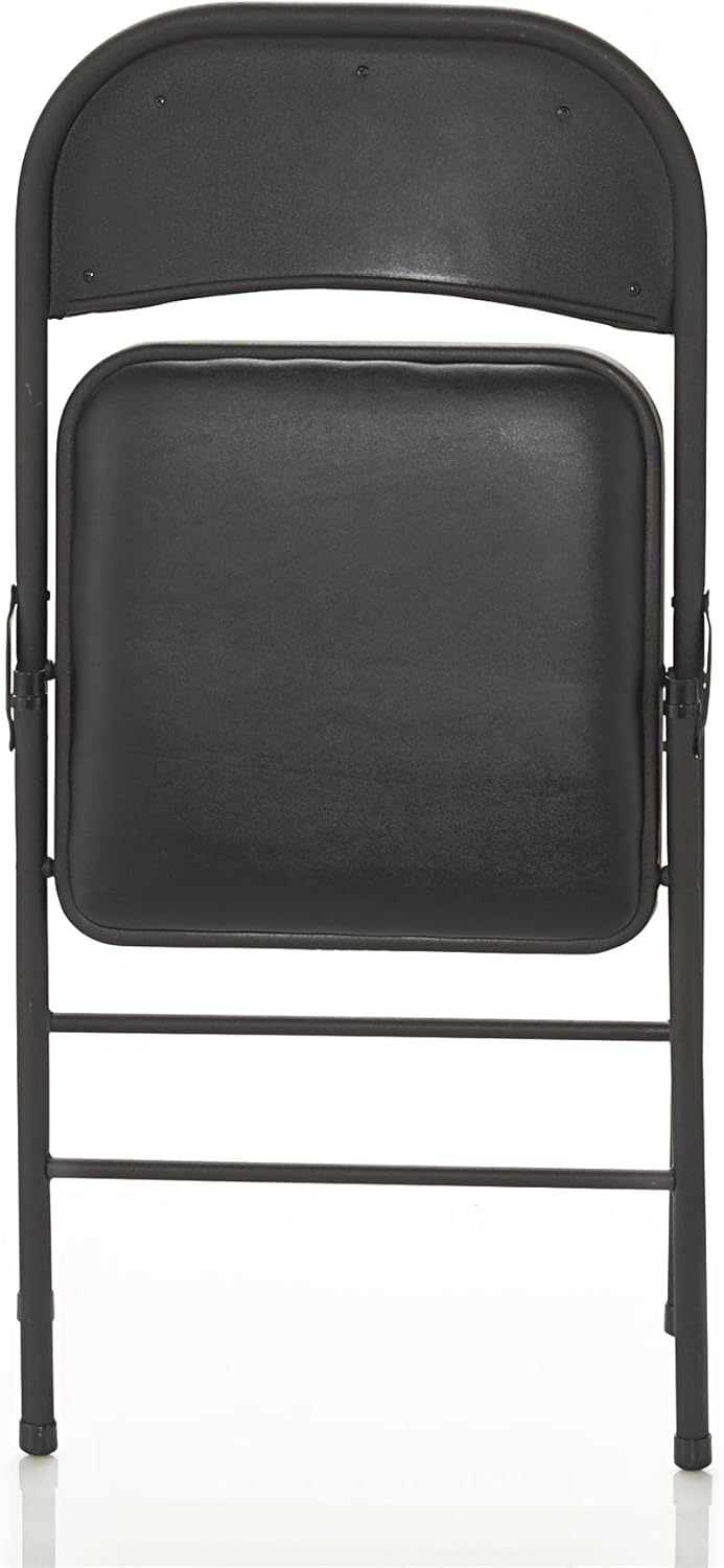 Cosco Vinyl Folding Chair Black (4-pack): Furniture & Decor