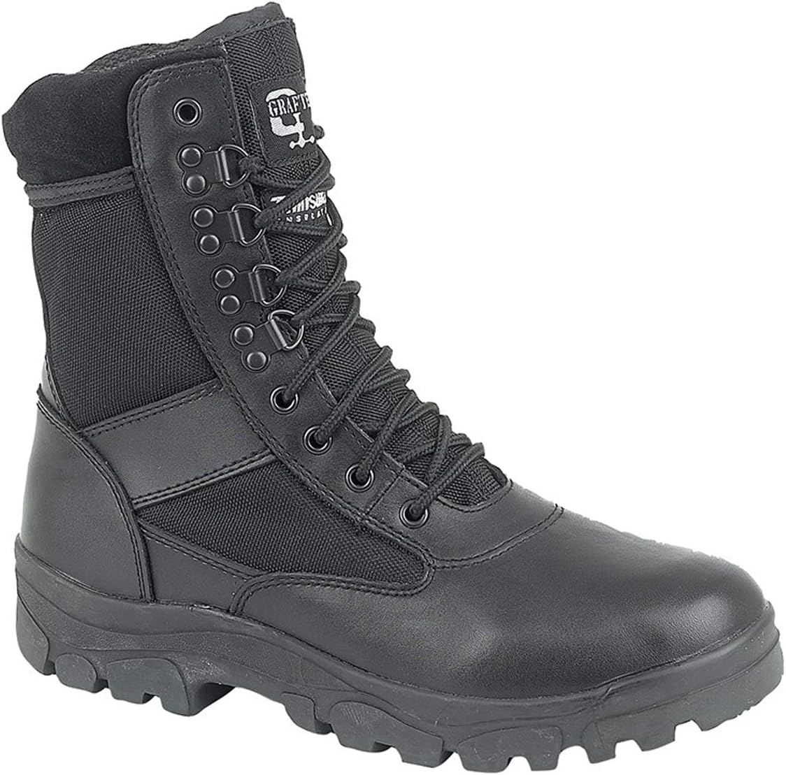 GraftersHi-Leg Combat Boots With Steel Sole Protection. Police Security Army Cadet Safety Boots