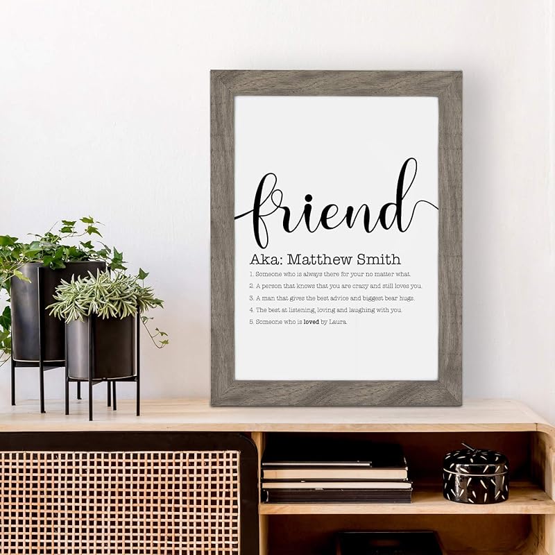 PERSONALISED Friend Noun Description Wall Art Print in Luxury Card with