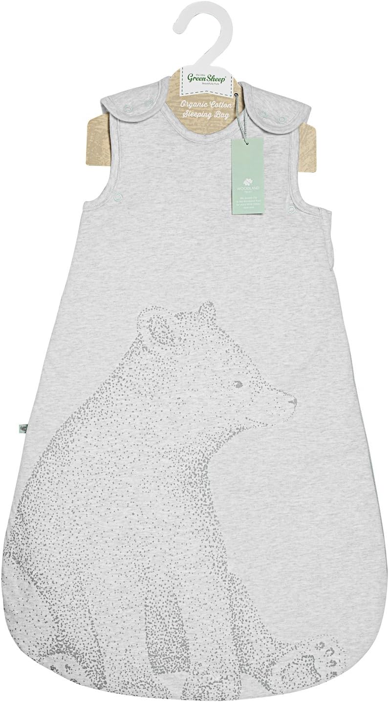 The Little Green Sheep Wild Cotton 6-18m Organic Sleeping Bag 1.0 tog (Bear)