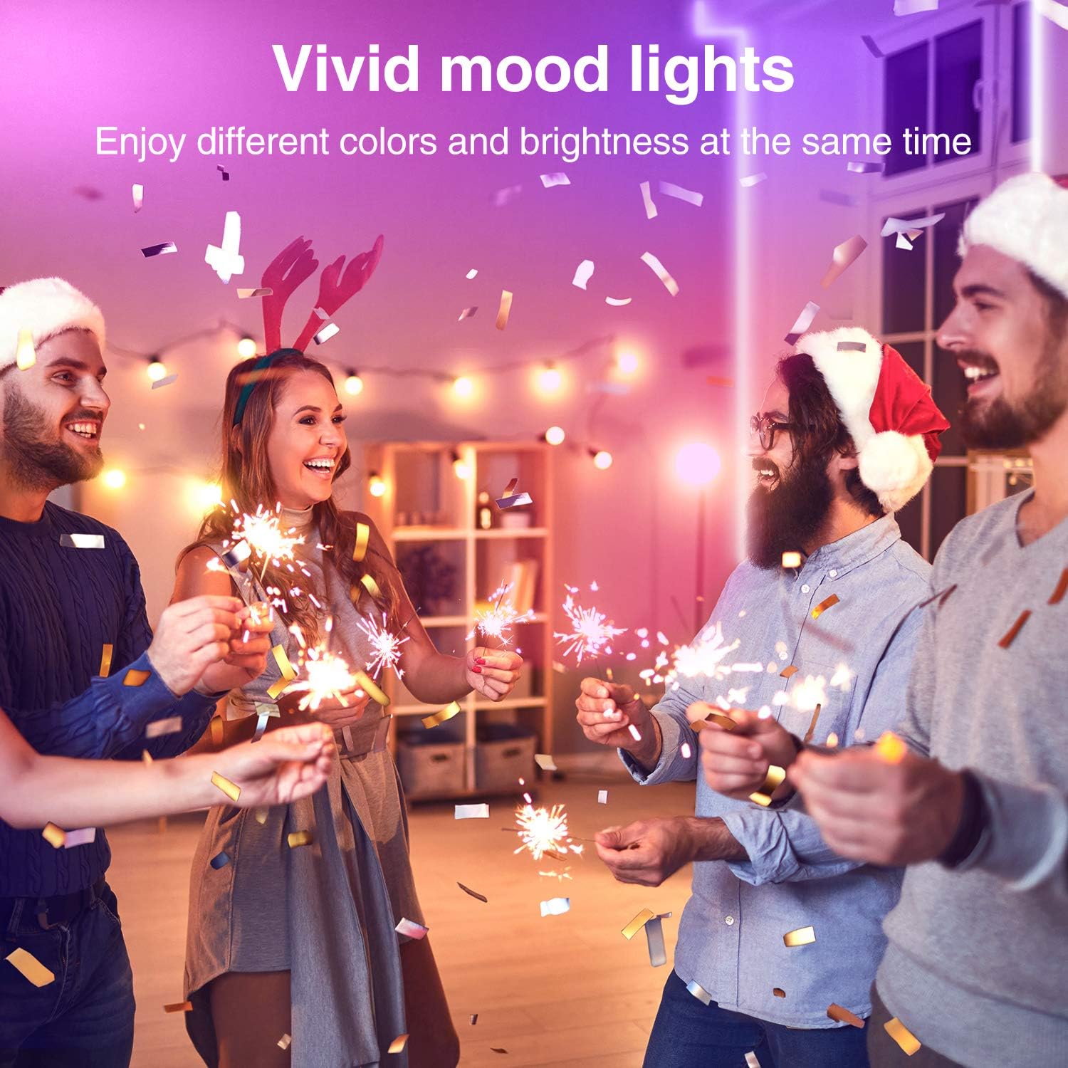 Led Strip Lights, Smart WiFi Led Lights 16.4ft Works with Alexa and Google Home, App Control, 16 Million Colors, Music Sync, RGB Color Changing Led Strips for Bedroom, Home, Tv, Kitchen, Party: Home Improvement