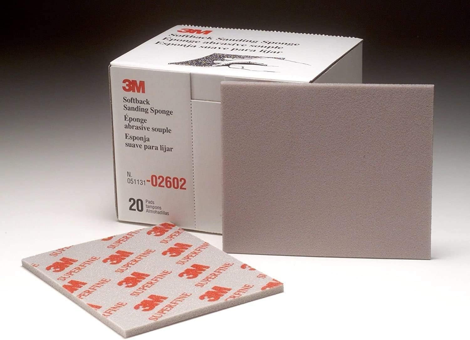 GB Materials 3M 2602 Abrasive Softback Sanding Sponge Grade Range 500#-600# (5 pcs)