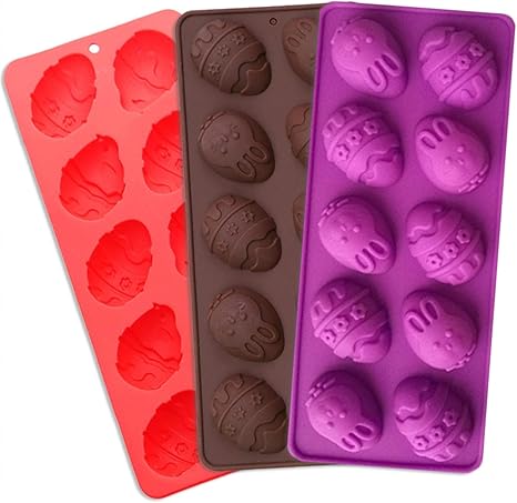 Amazon Leking チョコレートモールド ケーキ型 氷型 環境保護シリコン 可愛い Diy製菓道具 バレンタインデー プレゼント チョコレート型 耐熱 アイスモールド 手作り アクセサリー 卵形シリコーンチョコレート型 10ホールイースターチョコレート型シリコン かわいいdiy