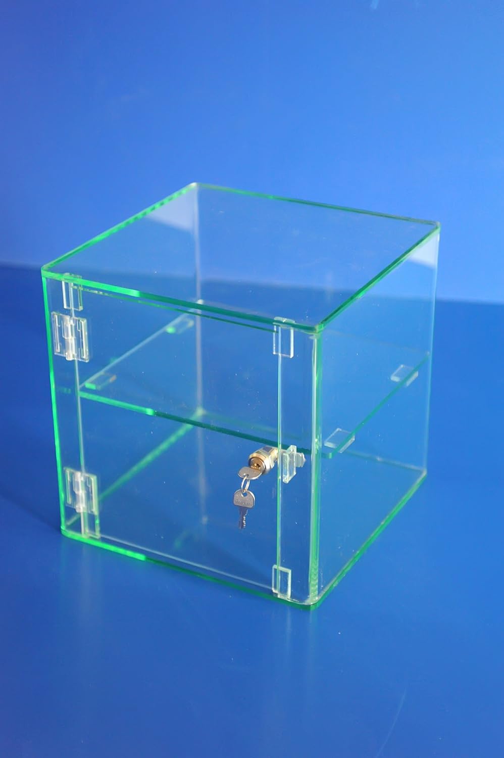 Glas Effect Acrylic Lockable Display Cabinet 300 X 300 X 300mm