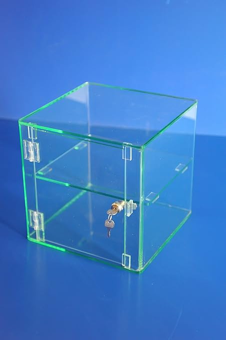 Glas Effect Acrylic Lockable Display Cabinet 300 X 300 X 300mm