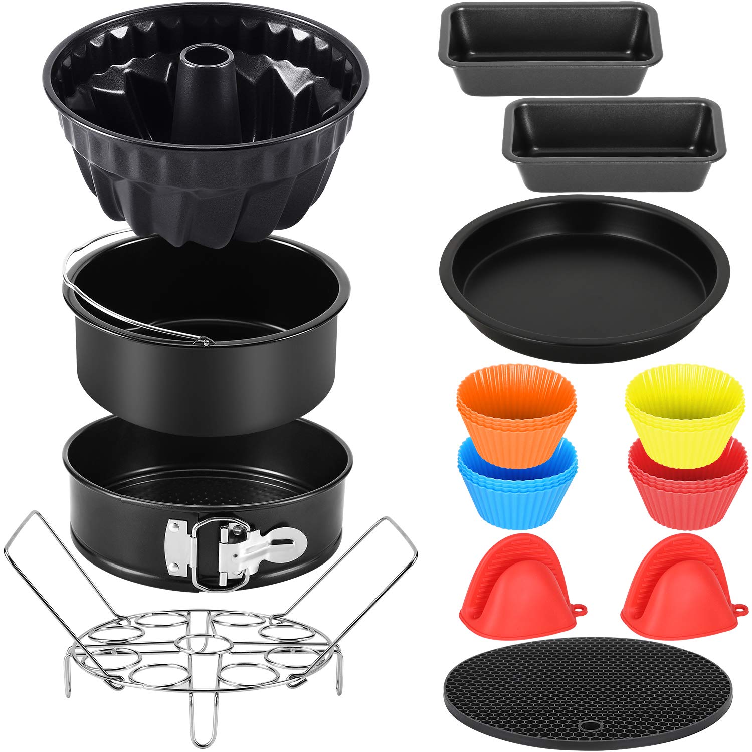 Esjay Accessories Compatible With Ninja Foodi 6l 7 5l Compatible With Instant Pot 5 7 8l Round Cake Tin Springform Cake Tin Fluted Cake Tin Bread Loaf Tins Buy Online In India At Desertcart 217283843