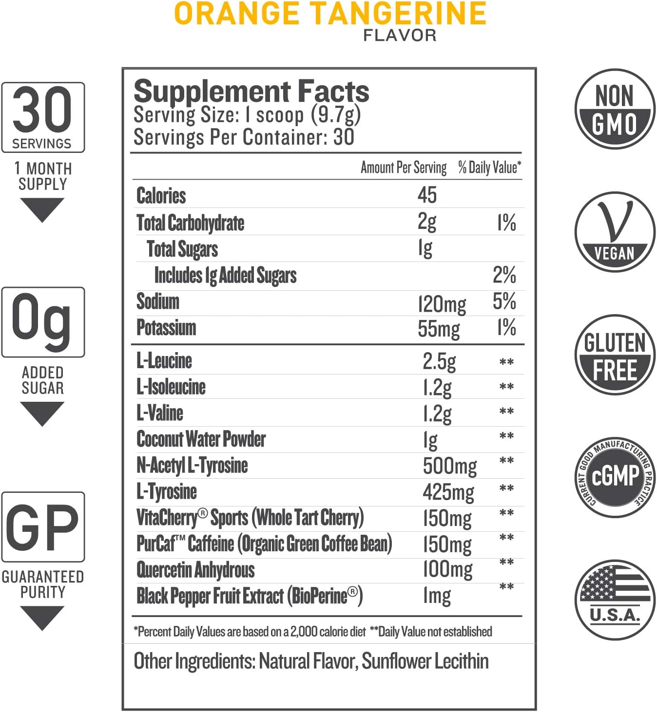 Natural PreWorkout Powder- Preworkout for Men & Women - Plant Based, Keto & Vegan Friendly - Energy, Focus & Performance - Truth Nutrition (30 Servings) (Orange Tangerine): Health & Personal Care