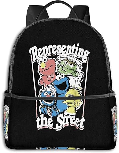 Amazon リュックサック リュック セサミストリート エルモ クッキーモンスター マザーズリュック デイパック 大容量 軽量 メンズ レディース 兼用 黒 通勤 通学 旅行 バックパック おしゃれ 多機能バック Hz666 レディース