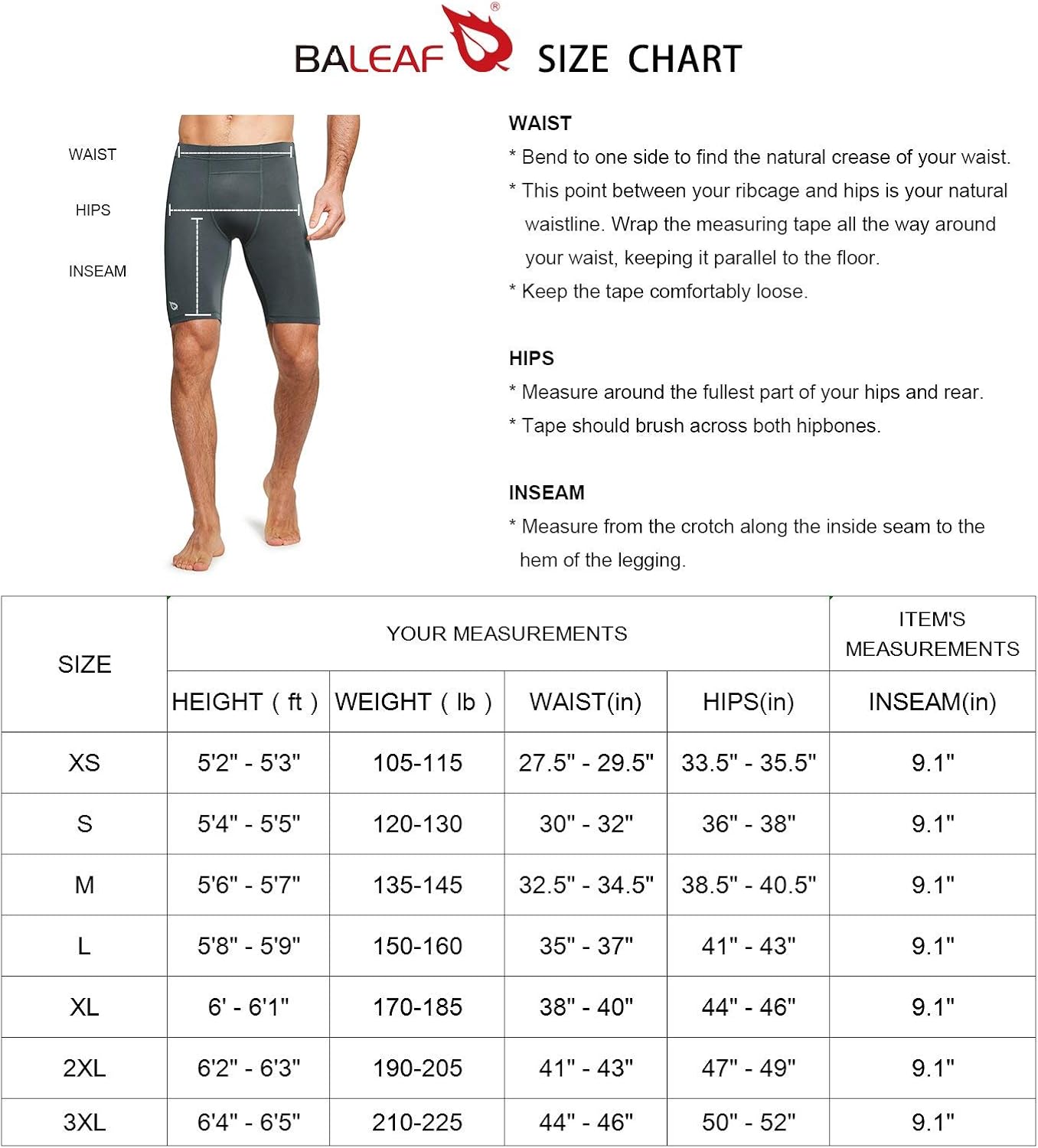 BALEAF Men's Compression Running Workout Shorts Pockets Gym Athletic Yoga Bike Tights Underwear Baselayer: Clothing