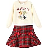Harry Potter Girls Clothes Gryffindor Hogwarts Hedwig Owl Sweatshirts and Plaid Skirt Clothing Sets Outfits Red for Birthday