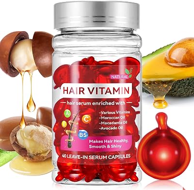 OBNOSWLPJMN 40 PCS Hair Vitamin Serum Capsule Morrocan Macadamia Avocado Oils