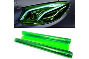 MLAHUIER Car Taillight Headlight Fog Light Light Self-Adhesive Tint Film, 12×48 Inches Vinyl Protector Color Shiny Sticker Film, Auto Modification Cover for Cars, Trucks, SUVs(Green)