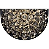 Daiachsy Mandala Ethnic Half Round Rug Half Moon Door Mat Half Circle Rugs | Art Washable Non-Slip Semi Circle Rug Welcome Half Round Door Mat Indoor Entrance Kitchen Bedroom Living Room Decor