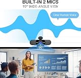 EMEET C960 Webcam with Tripod 1080p Microphone Privacy Cover Dual Mics view 5