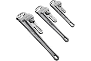 VEVOR 3-Piece Pipe Wrench Set, 10" 14" 18" Aluminum Straight Pipe Wrench, Adjustable Plumbing Wrench, with High Strength Jaw 