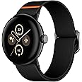 Haveda Stretchy Bands Compatible with Google Pixel Watch 2 Band/Google Pixel Watch Band/Pixel 3 41mm, Elastic Nylon Breathable Sport Strap for Google Watch Men Women, Black