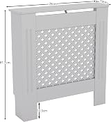 Vida Designs Oxford Radiator Cover White Small H82 W78 D19cm MDF Cabinet view 8