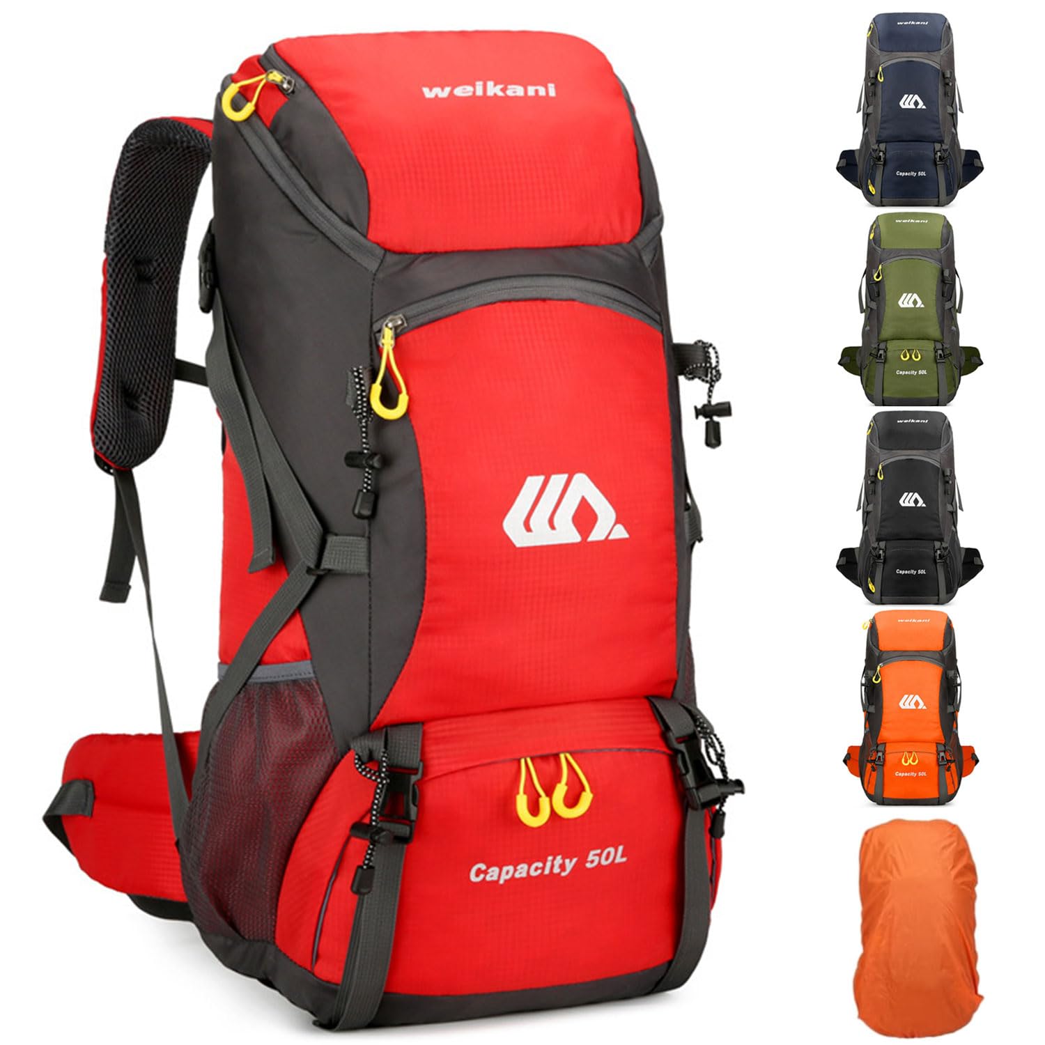 Favuit Hiking Backpack, 30L Lightweight Camping Rucksack Foldable Travel Daypack for Men Women Trekking Walking Climbing Touring Outdoor Adventures (Red)