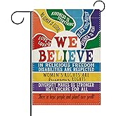 Dyrenson We Believe Equality Decorative Garden Flag, Human Rights Peace Pride Rainbow Kindness Diversity Yard Outside Home Decoration, Inspirational Outdoor Small Decor Double Sided 12 x 18
