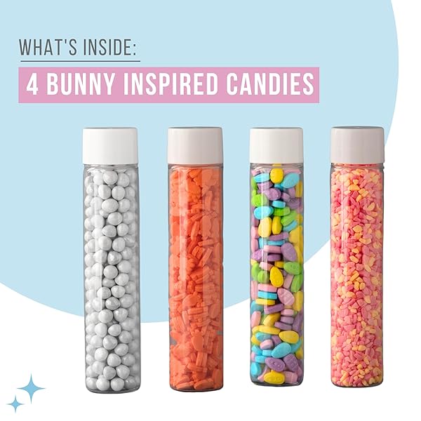 SWEETS INDEED EASTER BUNNY CANDY TOPPER 4-PACK – CRUMBLEFETTI CANDY TOPPINGS FOR ICE CREAM, CUPCAKES, HOT COCOA & COOKIES | FUN HOLIDAY BUNNY TREAT FOR EASTER BAKING, GIFTS & BASKET STUFFERS (EASTER BUNNY KIT)