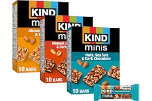 KIND Mini Snack Bars Variety Pack, Gluten Free, Low Sugar, Low Calorie Snacks, Almond Sea Salt & Dark Chocolate, Caramel Almo