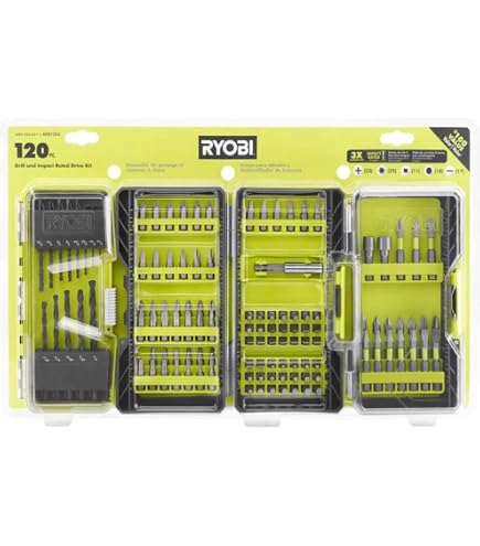 Ryobi RAKDD200 Bohr- Und Fahrset 200-teilig - Inkl. Bits Für Holz, Metall, Mauerwerk