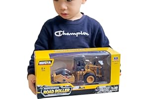 Gemini&Genius 1-40 Road Roller Toys- Road Grader Construction Vehicle -Engineering Heavy Metal Steamroller Toys for Kids
