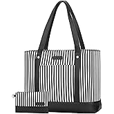 Laptop Tote Bag for Women, Water Resistant Canvas Womens Work Tote Bag, Large Capacity Shoulder Bag Fits 15.6 inches Laptop