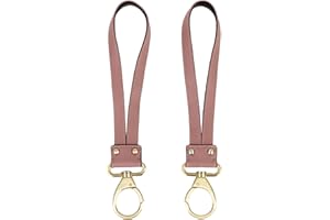 TWELVElittle Stroller Clips 2.0 Non Slip, Vegan Leather, Diaper Bag Straps, Pink