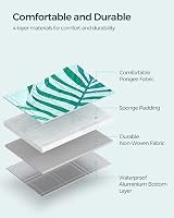SONGMICS Picnic Blanket 300x200 cm Large Waterproof Mat Fern Pattern Blue view 3