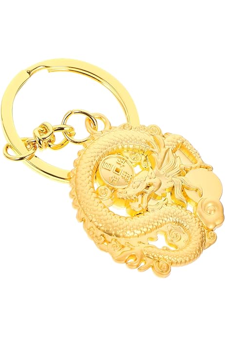 PACKOVE Chinese Dragon Keychain 2024 New Year Feng Shui Keychain 
