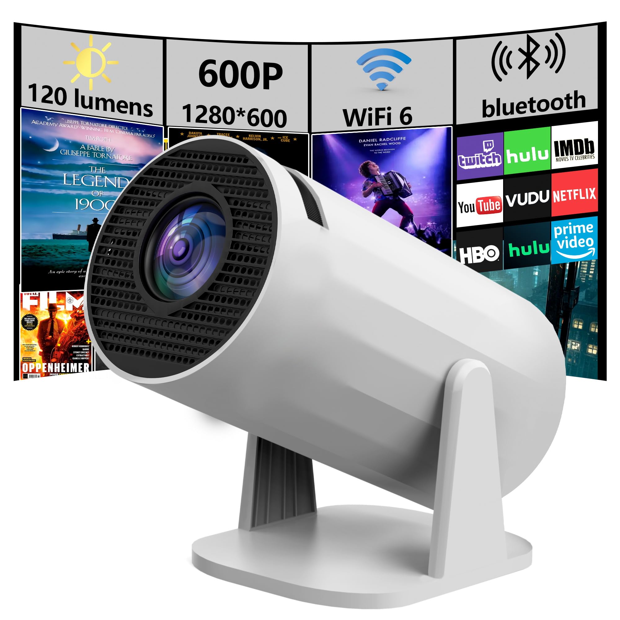 Photo 1 of *Missing Parts*
YFDSPSM Projector with wifi and bluetooth, rotate at any angle, outdoor portable, automatic button calibration for mobile phones, tv sticks, laptops, mini projector for iphone, projector with screen