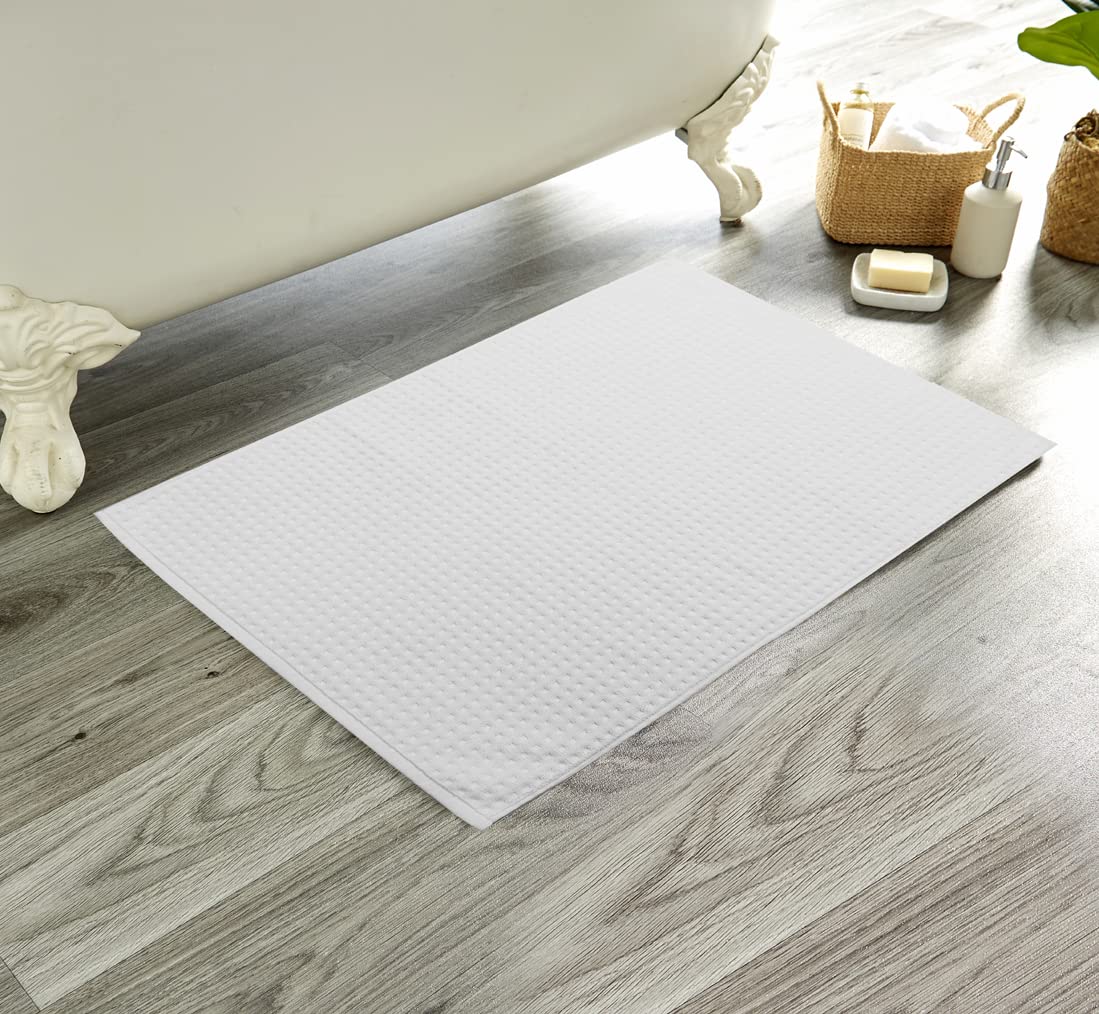 Olivia Rocco LUXE Bath Mat Washable Bathroom Mat Extra Water Absorption Quick-drying 850 GSM Bath Toilet Mats Super Soft Egyptian Cotton Rugs 50x80 cm (Silver)