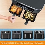 Dzpuhuojz 2 Pack Silicone Air Fryer Liners for Ninja Dual 5L AF400UK view 4