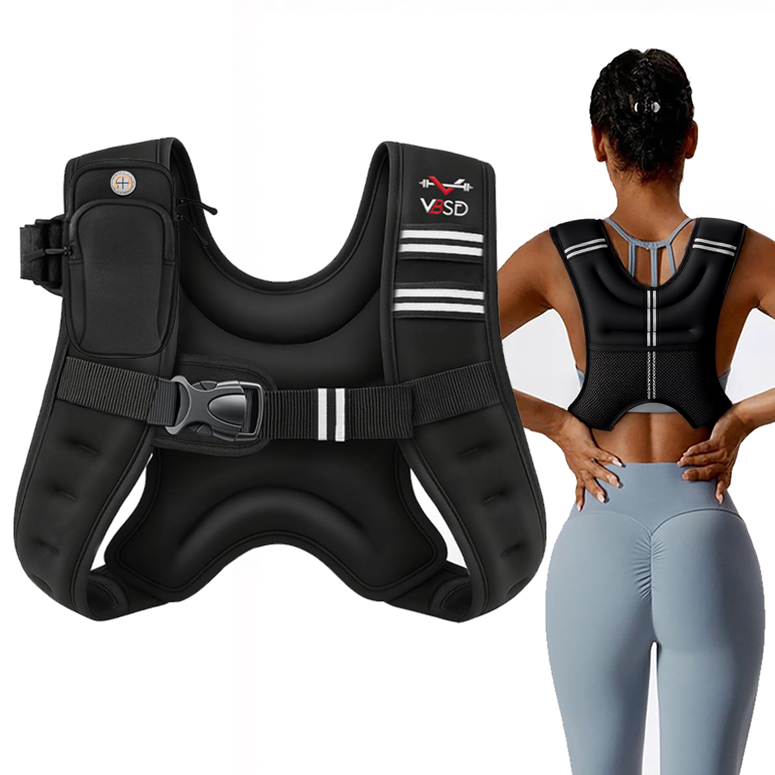 Photo 1 of VBSD Weighted Vest Woman 6LB Weight Vest for Women Men Body Weight Vests for Walking Strength Training Running Workout Jogging Fitness Black