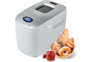 Patioer 3.5LB Bread Maker Machine 15-in-1 Automatic Bread Machine with Dual Kneading Paddles Breadmaker with Touch Panel&LCD 