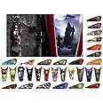 Motorcycle Gas Tank Decals/Sets - for Harley Davidson Sportster Honda Shadow Suzuki Kawasaki Indian Yamaha (Coffin/Grim Reaper - 1pc Top Tank Decal)