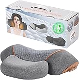 TUFPUZRLCT 3-in-1 Rechargeable Neck Massager Pillow with Heating & Traction - Deep Tissue Pain Relief, Shoulder & Necks Hump Corrector for Men Women, Gifts for Family and Friends