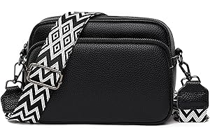 DIVCIDLC Small Crossbody Bag with Wide Guitar Strap Camera Purse Shoulder Handbag Satchel