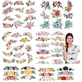 Amazon.com: Rngmsi Dtf Transfers Ready to Press - 12 Pcs Flower Iron on ...