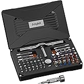 74 in 1 Magnetic Ratchet Screwdriver Set - T Handle Ratchet Screwdriver with S2 Steel Bits, Detachable Design & Storage Case, Precision Repair Tool Kit for Electronics, Furniture, Bicycle, Watch, DIY