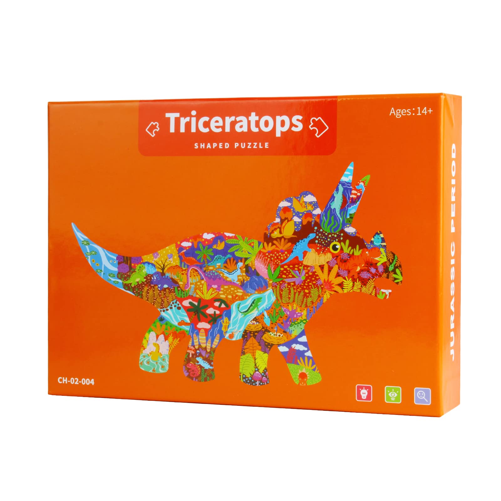 NOOLY 150 Pieces Animal Shaped Jigsaw Puzzles, Early Educational Toys for Kids YXPT-01 (Triceratops) 10-901