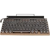 Typewriter Keyboard, Typewriter Style Mechanical Gaming Keyboard, 83 Keys Blue Switch Retro Punk Keyboard with RGB Backlit, R