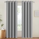 Aspire Homeware Blackout Curtains 66 x 72 Inch Grey Eyelet Two Panel view 2